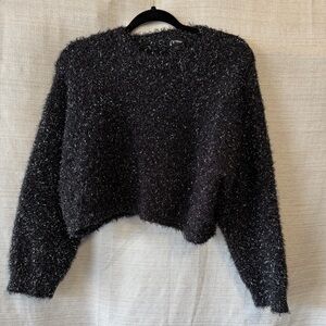 Art Class Fuzzy Black and Gray Sweater